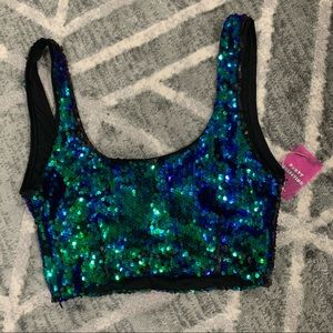 F21 - NWT Sequins Crop Top
